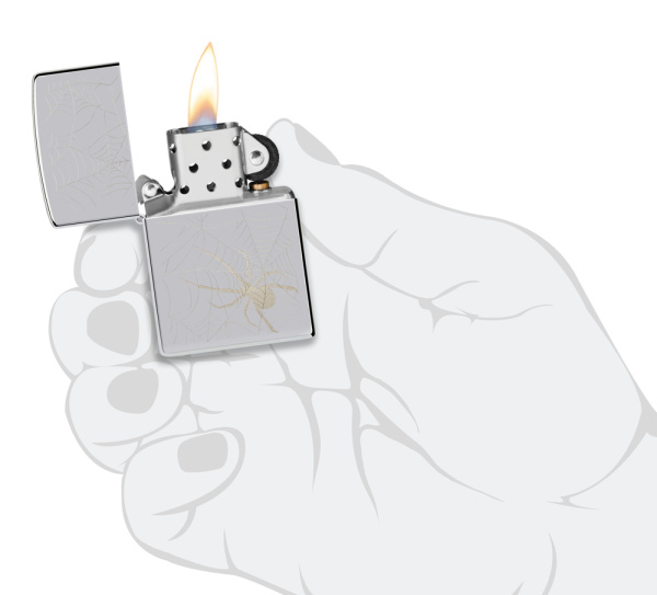 Зажигалка ZIPPO Spider Design с покрытием High Polish Chrome 48767