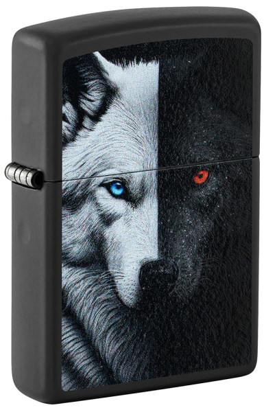 Зажигалка ZIPPO Two Wolves с покрытием Black Matte 46694