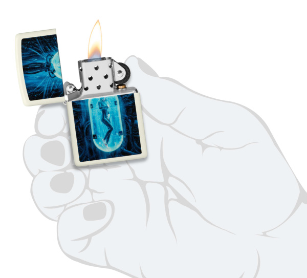Зажигалка ZIPPO Woman in Tube с покрытием Glow In The Dark Green 48520