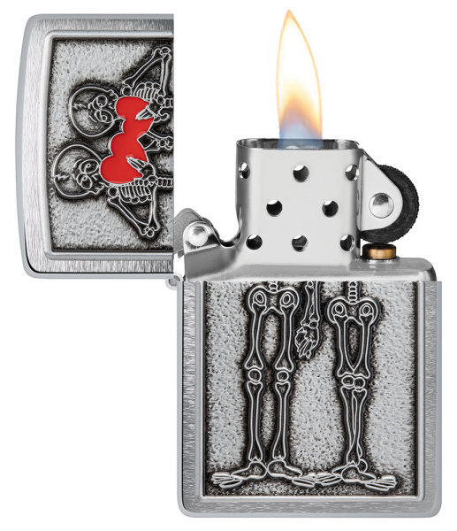 Зажигалка ZIPPO Couple Love с покрытием Brushed Chrome 48688