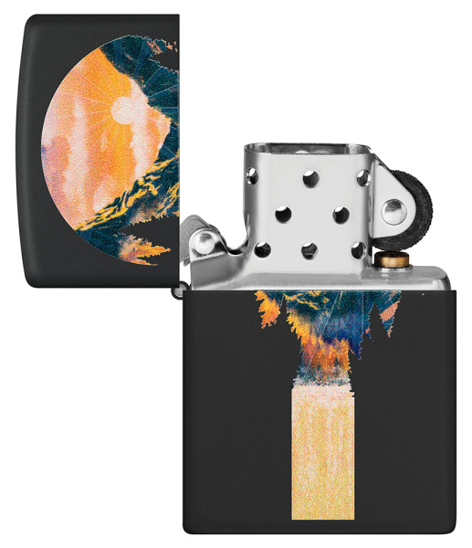 Зажигалка ZIPPO Mountain Waterfall с покрытием Black Light 48676