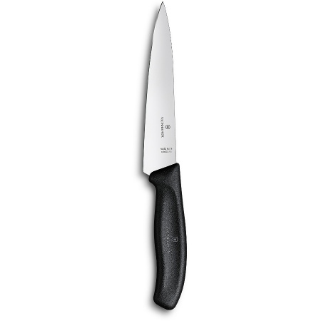 Нож Victorinox разделочный, лезвие 15 см, черный в блистере