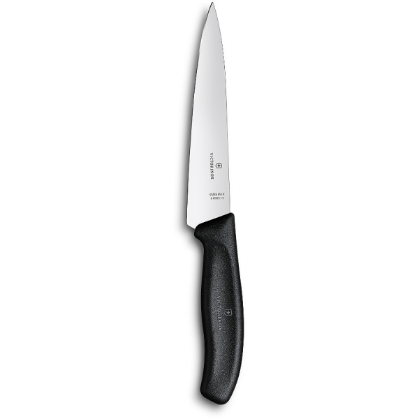 Нож Victorinox разделочный, лезвие 15 см, черный в блистере