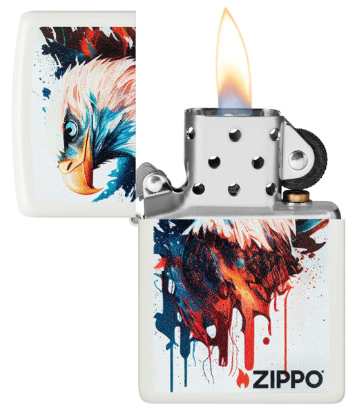 Зажигалка ZIPPO Painted Eagle Design с покрытием White Matte 46692