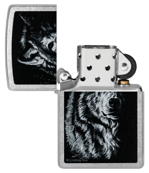 Зажигалка ZIPPO Shadow Wolf с покрытием Street Chrome 46149