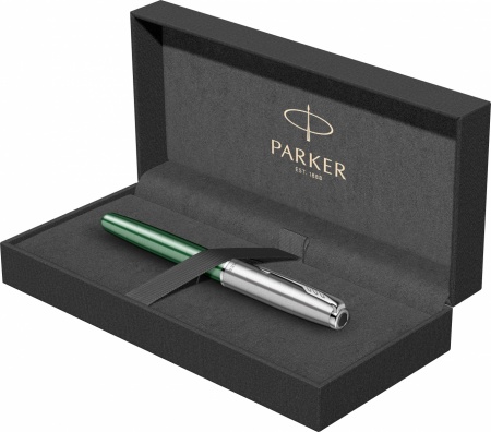 Ручка перьевая Parker "Sonnet Sand Blasted Metal&Green Lacquer"
