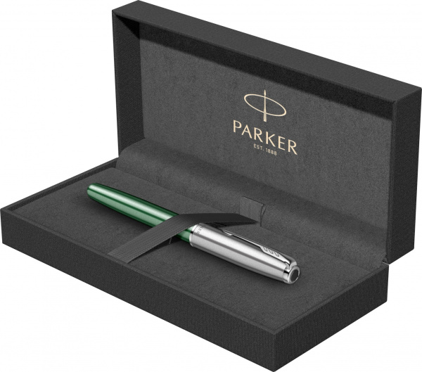 Ручка перьевая Parker "Sonnet Sand Blasted Metal&Green Lacquer"
