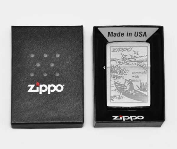 Зажигалка Zippo Row Boat Brushed Chrome