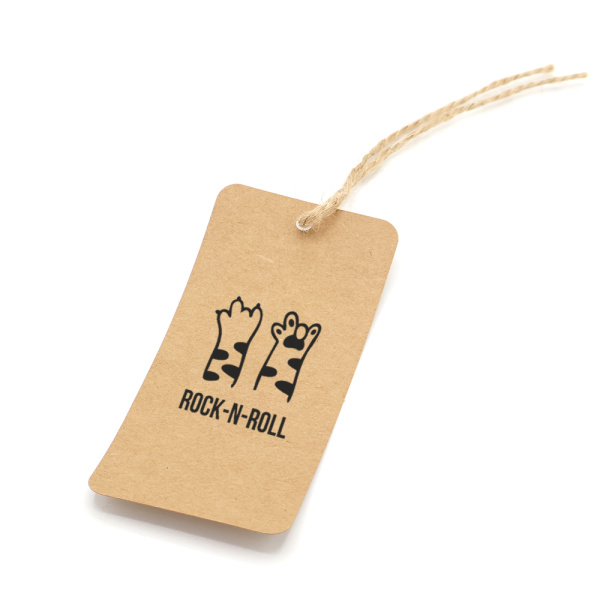 Бирка картонная на верёвке, крафт