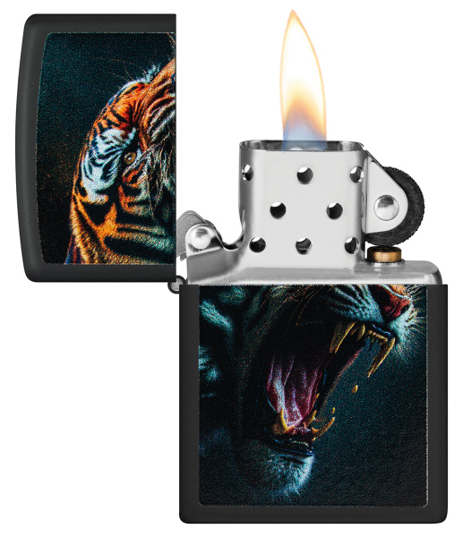 Зажигалка ZIPPO Tiger Roar Design с покрытием Black Matte 46241