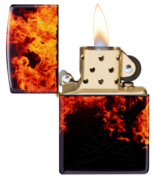 Зажигалка ZIPPO Fusion Inferno Design с покрытием 540 Tumbled Brass 46389
