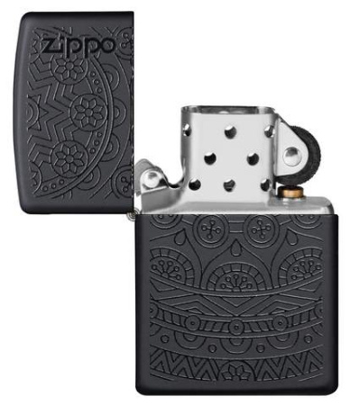 Зажигалка ZIPPO Tone on Tone Design с покрытием Black Matte 29989