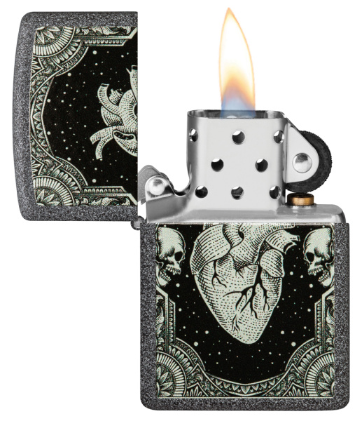 Зажигалка ZIPPO Heart Design с покрытием Iron Stone 48720