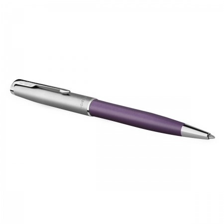 Ручка шариковая Parker "Sonnet Sand Blasted Metal&Violet Lacquer"