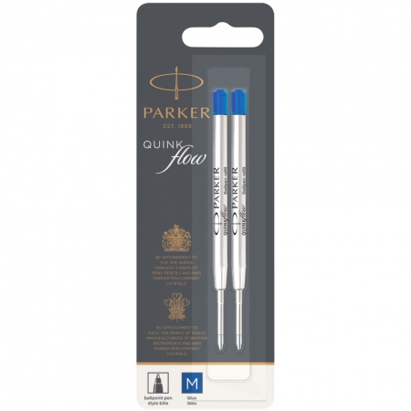 Стержень для шариковой ручки Parker QuinkFlow Z08: M, синий, 2шт
