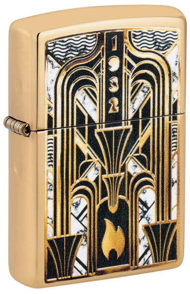 Зажигалка ZIPPO Art Deco Flame с покрытием High Polish Brass 46585