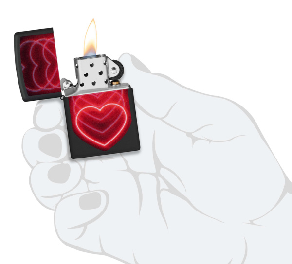 Зажигалка ZIPPO Hearts Design с покрытием Black Light 48593