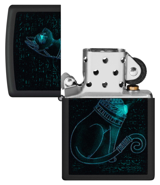 Зажигалка ZIPPO Spiritual Cat с покрытием Black Light 48582