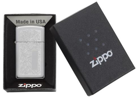 Зажигалка ZIPPO Slim® Venetian® с покрытием High Polish Chrome 1652