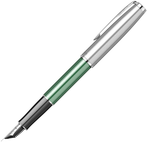 Ручка перьевая Parker "Sonnet Sand Blasted Metal&Green Lacquer"