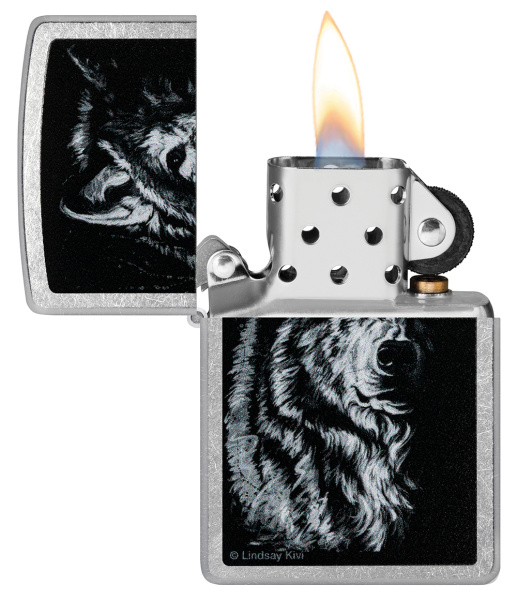 Зажигалка ZIPPO Shadow Wolf с покрытием Street Chrome 46149