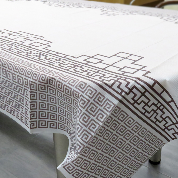 Биоразлагаемая скатерть, бело-серая, набор 5шт