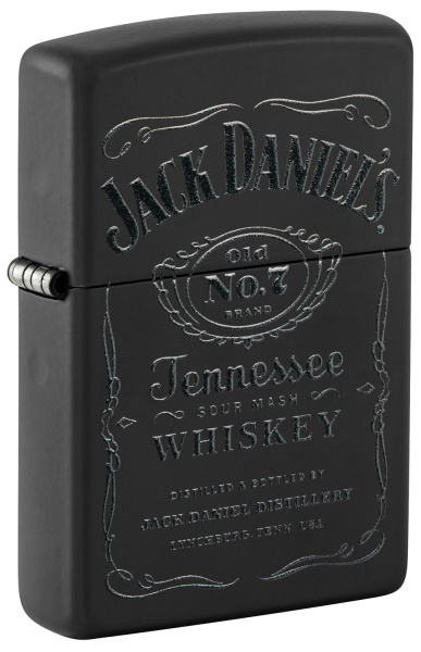 Набор ZIPPO Jack Daniels®: зажигалка с покрытием Black Matte и кожаный чехол в подарочной коробке
