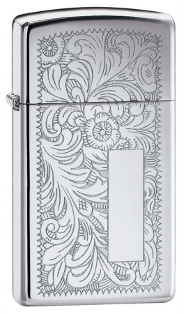 Зажигалка ZIPPO Slim® Venetian® с покрытием High Polish Chrome 1652
