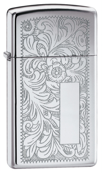 Зажигалка ZIPPO Slim® Venetian® с покрытием High Polish Chrome 1652