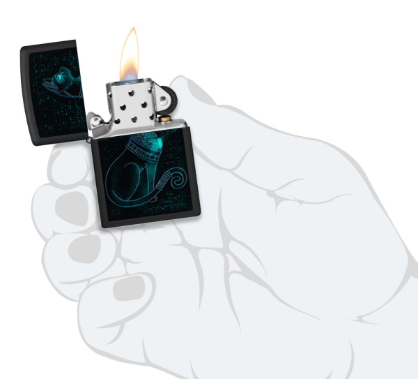 Зажигалка ZIPPO Spiritual Cat с покрытием Black Light 48582