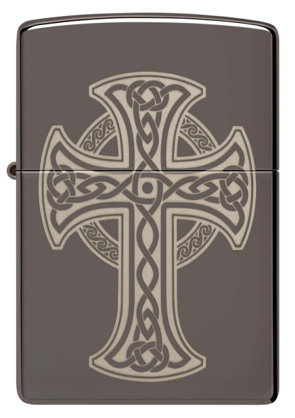 Зажигалка ZIPPO Celtic Cross Design с покрытием Black Ice® 48614