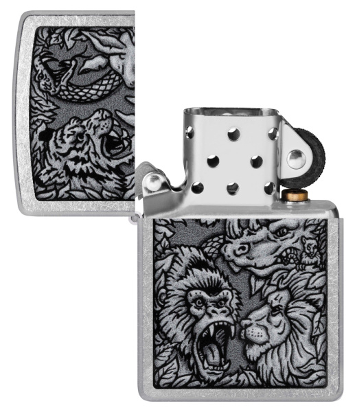 Зажигалка ZIPPO Jungle Design с покрытием Street Chrome 48567