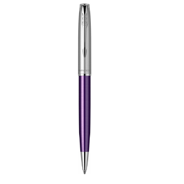 Ручка шариковая Parker Sonnet Sand Blasted Metal&Violet Lacquer