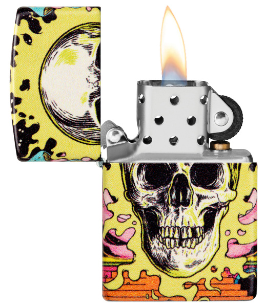 Зажигалка ZIPPO Skull Design с покрытием Glow In The Dark Green 48640