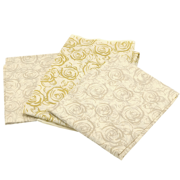 Биоразлагаемая скатерть, бело-золотая, набор 5шт