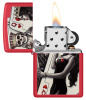 Зажигалка ZIPPO Skull King Queen Beauty с покрытием Red Matte 48624