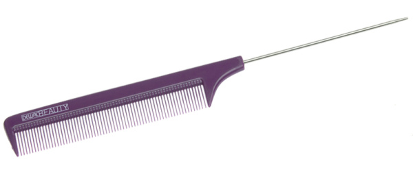 Расческа Dewal Beauty  с металлическим хвостиком фиолетовая  22 DBFI6105