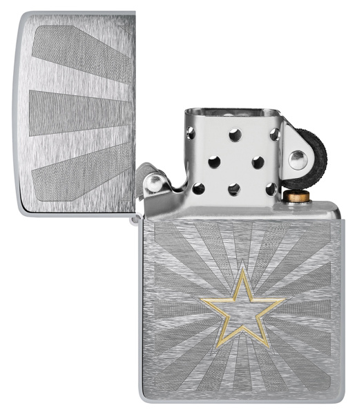 Зажигалка ZIPPO Star Design с покрытием Brushed Chrome 48657