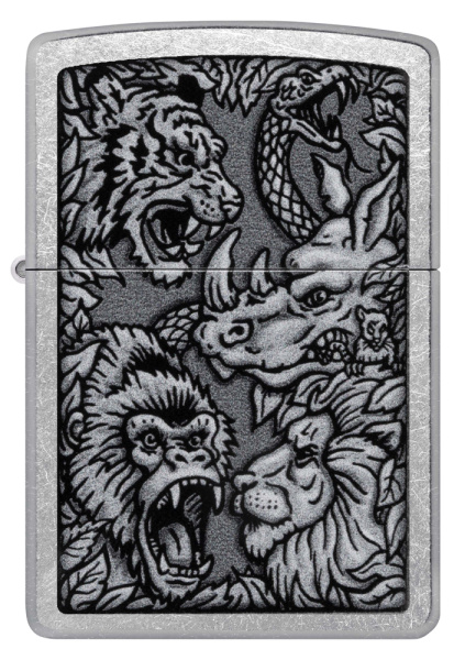 Зажигалка ZIPPO Jungle Design с покрытием Street Chrome 48567