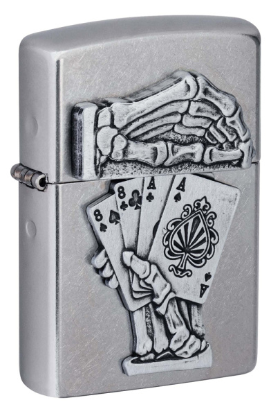 Зажигалка ZIPPO Dead Mans Hand с покрытием Street Chrome 49536