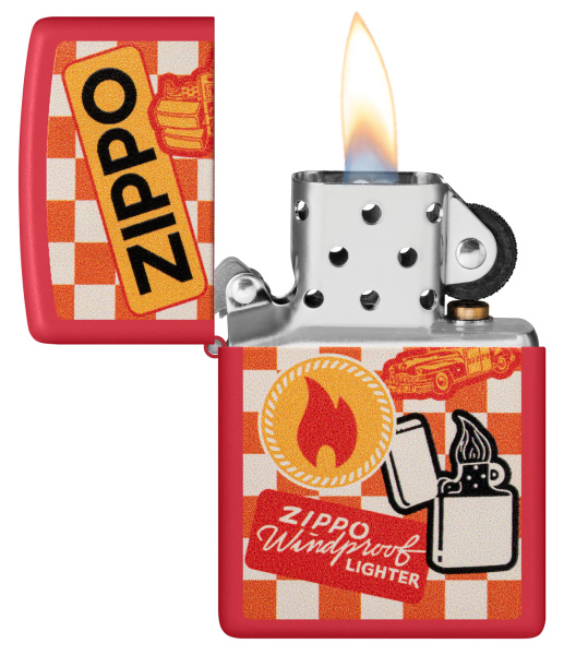 Зажигалка ZIPPO Retro Design с покрытием Red Matte 48998