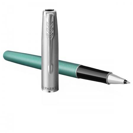 Ручка-роллер Parker "Sonnet Sand Blasted Metal&Green Lacquer"