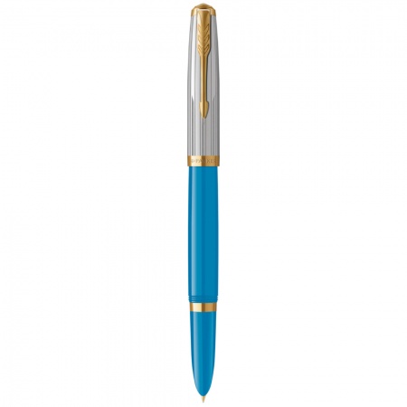 Ручка перьевая Parker 51 Premium, Turquoise / Silver GT, F