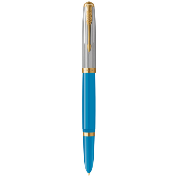Ручка перьевая Parker 51 Premium, Turquoise / Silver GT, F