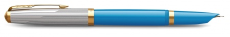 Ручка перьевая Parker 51 Premium, Turquoise / Silver GT, F