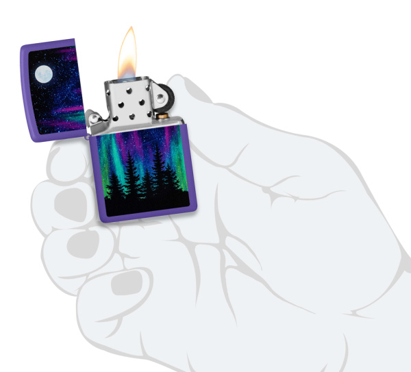 Зажигалка ZIPPO Night In The Forest с покрытием Purple Matte 48565