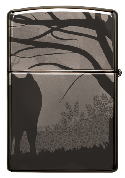 Зажигалка ZIPPO Wolves Design с покрытием Black Ice® 49188
