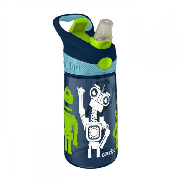 Бутылка для воды CONTIGO STRIKER NAVY BLUE ROBOTS (420 мл)