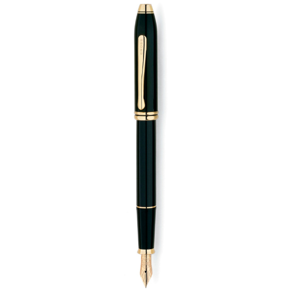 Ручка перьевая Cross TOWNSEND-BLACK LACQUER GOLD PLATED