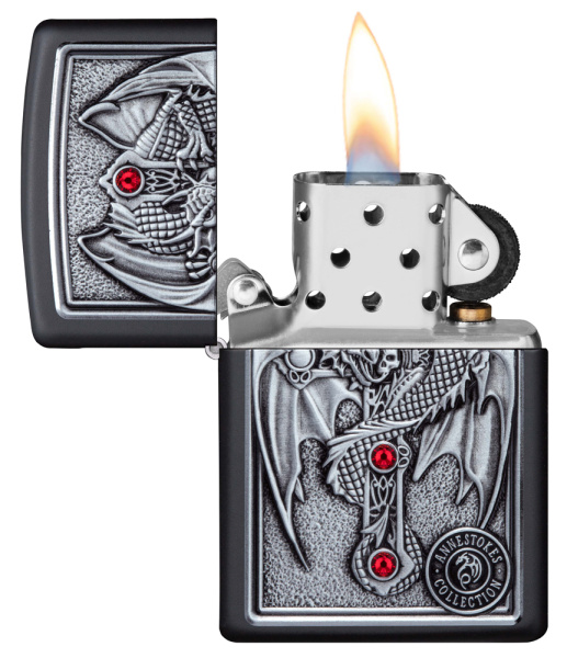 Зажигалка ZIPPO Winged Dragon Cross с покрытием Black Matte 49755